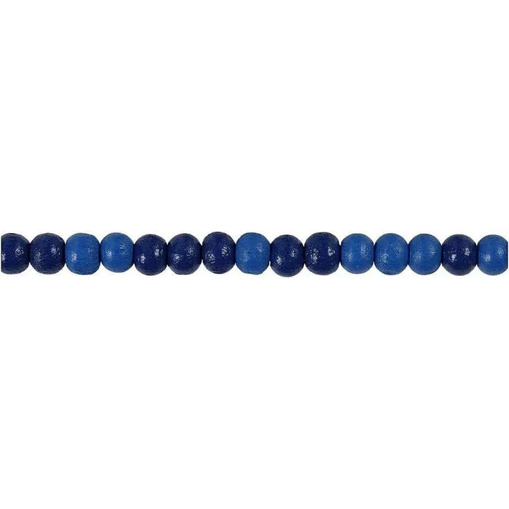 Holzperlen, D: 5 mm, Lochgröße 1,5 mm, Blau, 6g, ca. 150 Stück