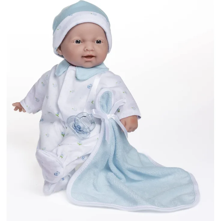 JC TOYS La Baby Spielpuppe blau, für Kinder ab 18 Monaten, waschbar, weich, 27,9 cm