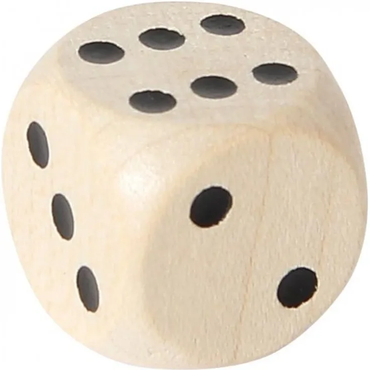 Bartl Augenwürfel 18 mm Holz natur 1 Stück Holzwürfel Spielwürfel Spielewürfel