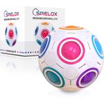SPIELOX® Regenbogenball Geschicklichkeitsspiel Zauberball Zauberwürfel Kinder Erwachsene | Knobelspiele Mädchen Jungen Spiele ab 4 Jahre | Brain Trainer | Wunderball
