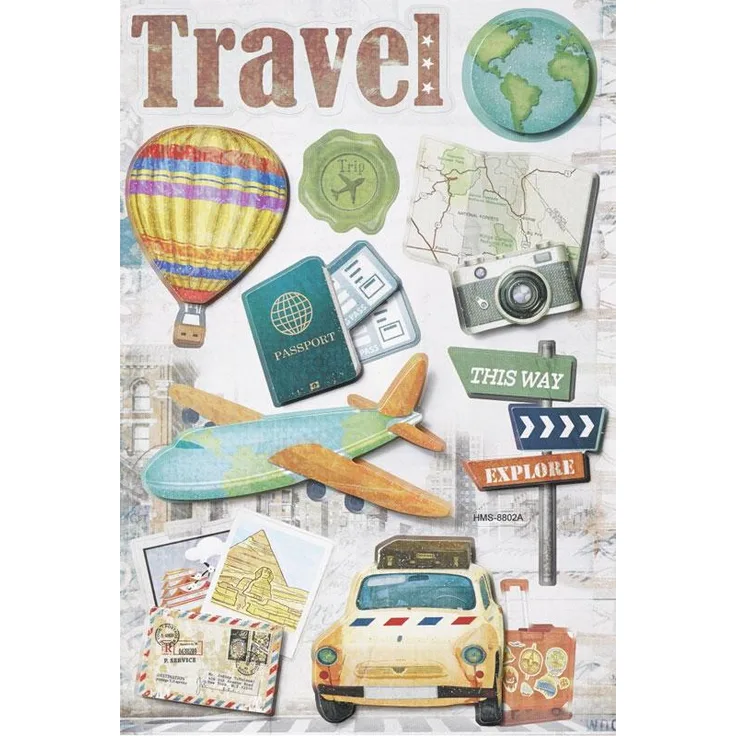 3D Papier Sticker Reise
