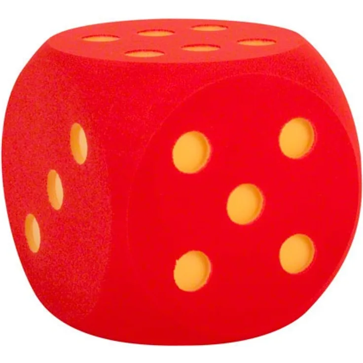 VOLLEY Spielwürfel Schaumstoffwürfel Softwürfel Augenwürfel unbeschichtet, 30 cm, Rot