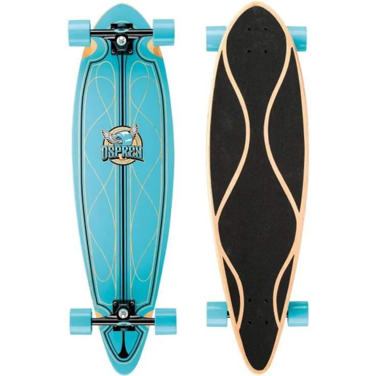 longboard Helix 91 x 24 cm Ahorn blau/schwarz