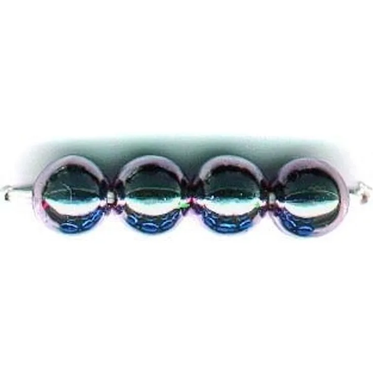 Glorex Metallic Perle 2,5 mm 125 Stück, silberfarben