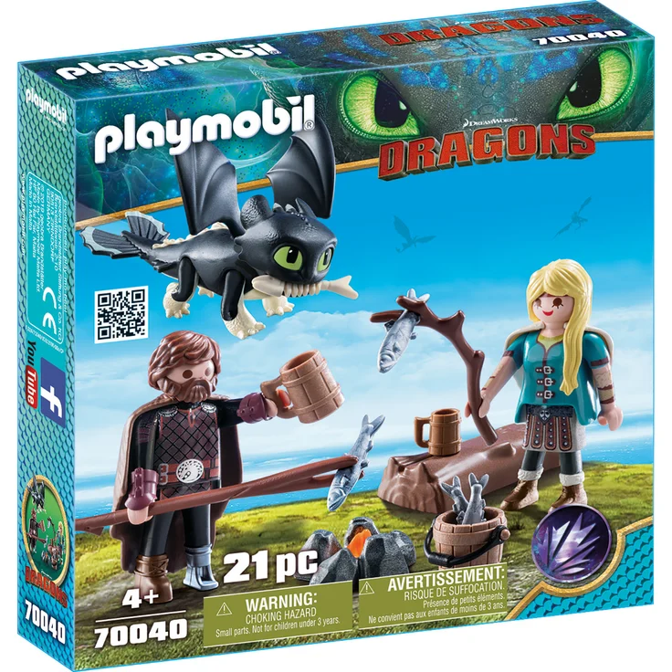 Playmobil Dragons 70040 'Hicks und Astrid mit Babydrachen', 21 Teile, ab 4 Jahren – Bild 1