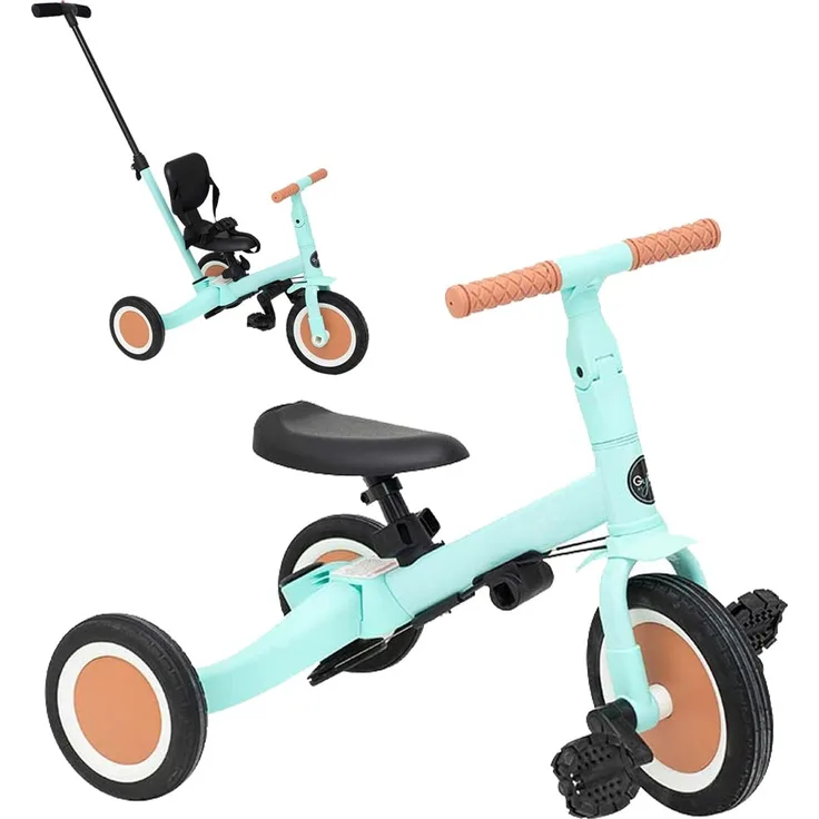 Olmitos - Evolution Dreirad für Babys 5-in-1 GYRO - Kinderfahrrad von 1 Jahr bis 5 Jahren - Dreirad zum Fahrrad mit oder ohne Pedale - anpassbar und umrüstbar (Minze) - Preisvergleich