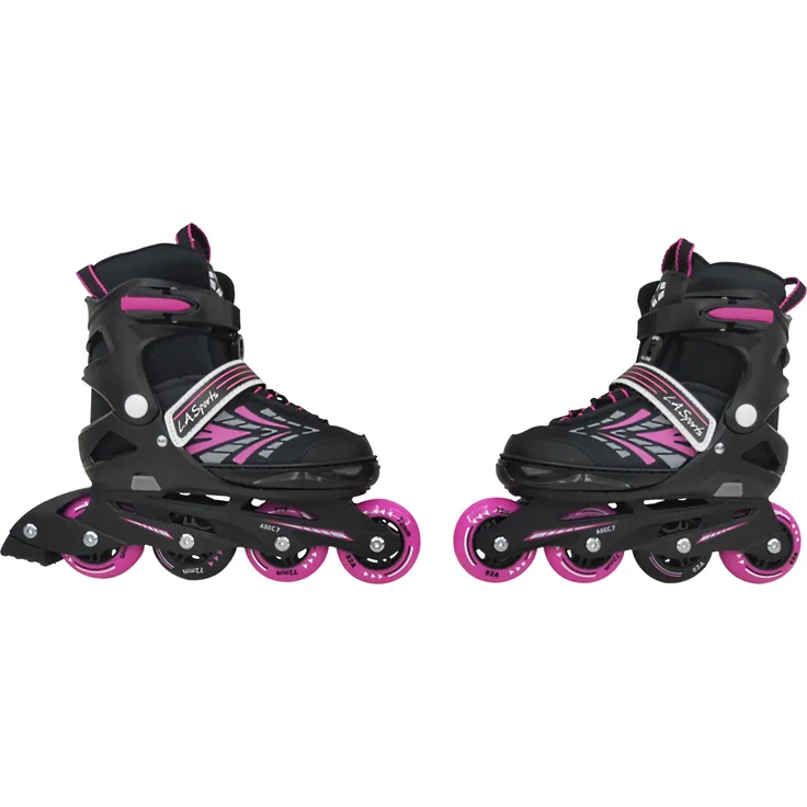 Inliner Skate Soft-Boot Kinder Jugend Damen 5 Größen verstellbar Stripes Pink 37-41