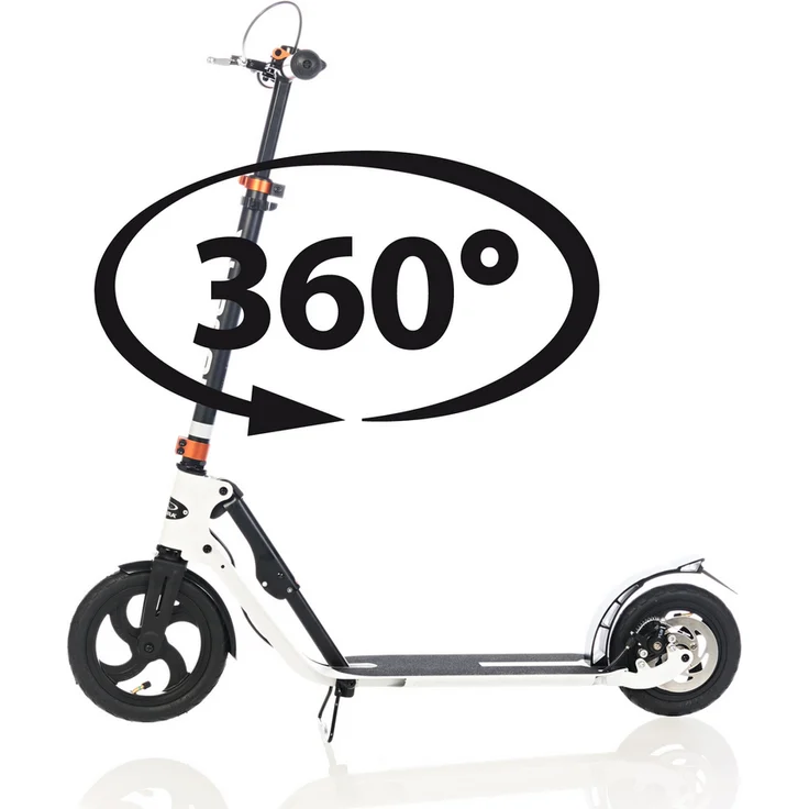 HUDORA 14035 'BigWheel Air 230 Dual Brake' Scooter, höhenverstellbar bis 106,5 cm, klappbar, max. belastbar bis 120 kg, orange/schwarz/weiß - Preisvergleich – Bild 3