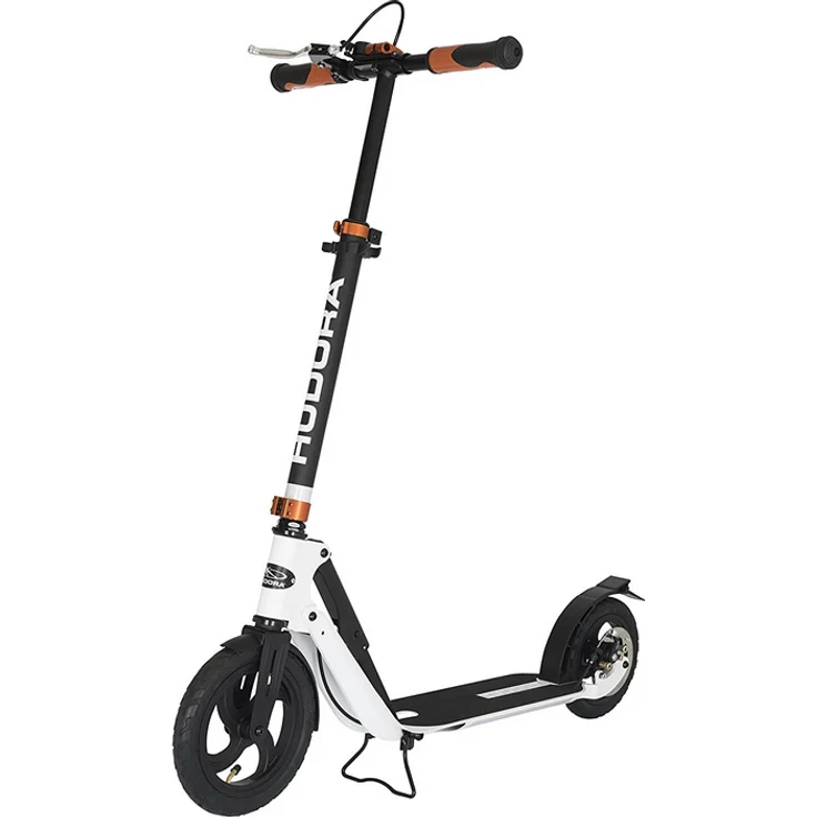 HUDORA 14035 'BigWheel Air 230 Dual Brake' Scooter, höhenverstellbar bis 106,5 cm, klappbar, max. belastbar bis 120 kg, orange/schwarz/weiß - Preisvergleich – Bild 1