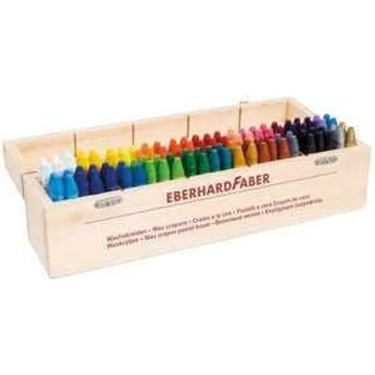 Eberhard Faber Dreikant Wachsmalkreide 100er Holzkoffer