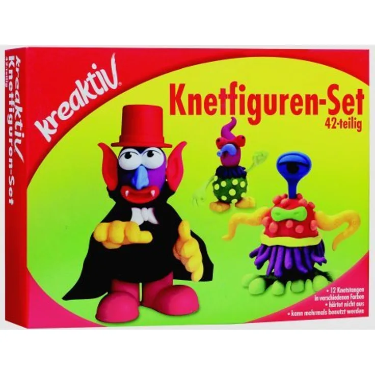 Kreativ 63220012 Lustiges Knetfiguren-Set 39-teilig