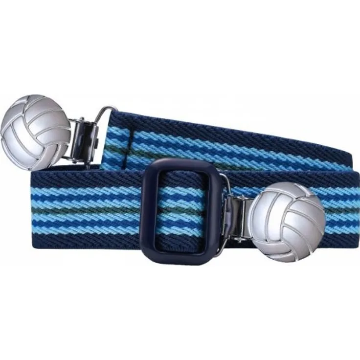 Gürtel elastisch mit fußballclip blau gestreift mt 1