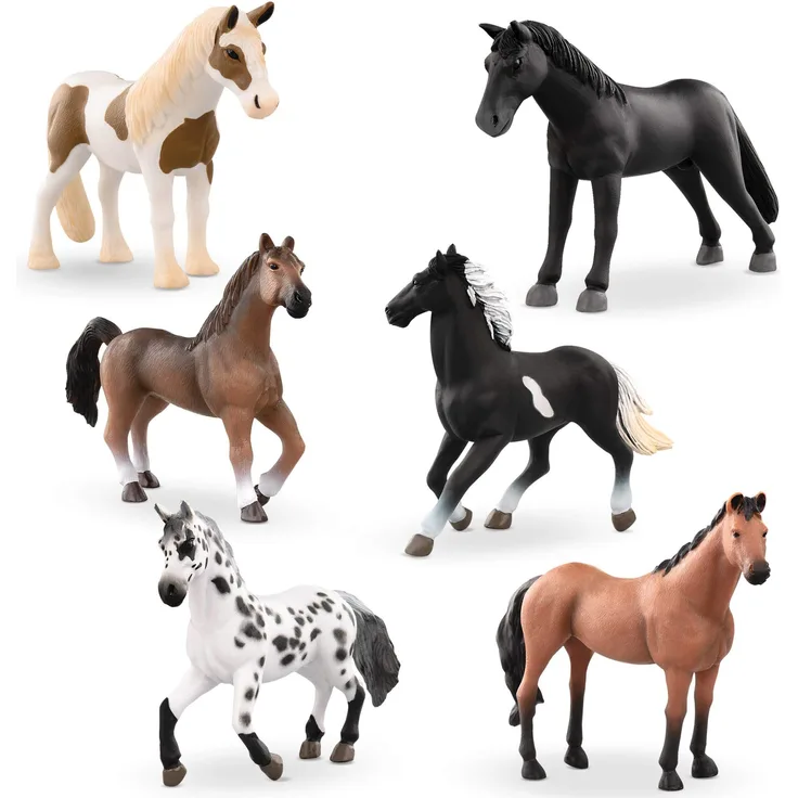 Terra by Battat AN6118BZ Terra 6 Pferde Figuren – Araber, Pinto, Tinker und mehr – Realistische Tierfiguren Set, Kinder Spielzeug für Mädchen und Jungen ab 3 Jahren, Bunt