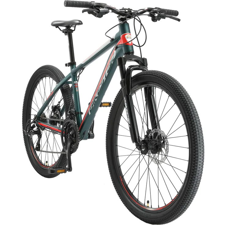 BIKESTAR Alu Mountainbike 26 Zoll | 21 Gang Hardtail Sport MTB 16 Zoll Rahmen Scheibenbremse Federgabel | Grün
