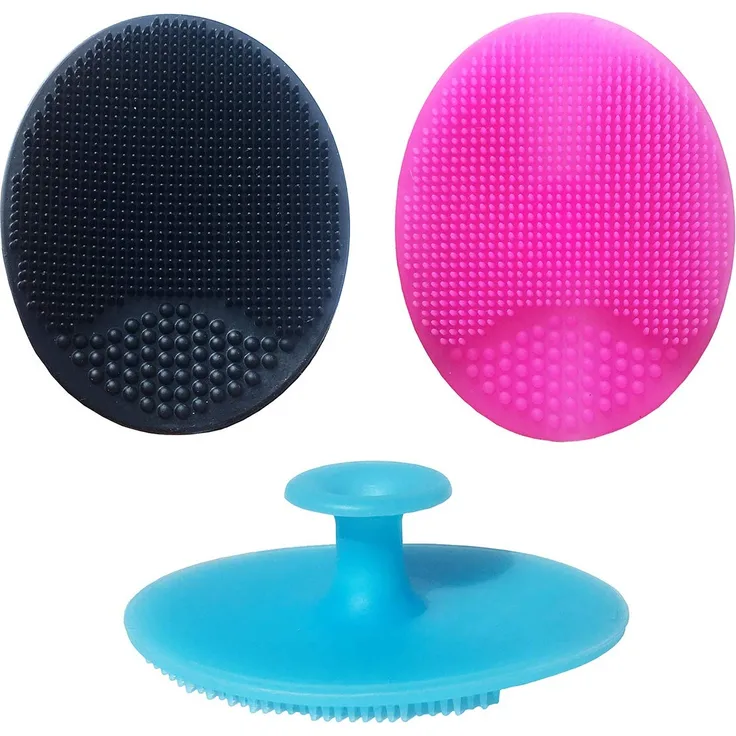 MMSGA - Silikon Baby-Badebürste, Baby-Kopfhaut-Massagebürste, Babybettbürste, Baby-Shampoo-Bürste,manuelle Gesichtsreinigungsbürste für Erwachsene,Peeling-Bürste,ultraweich Silikonpinsel(Klein-3Stk)