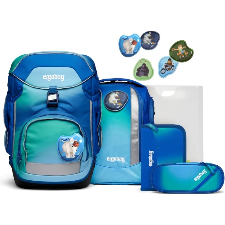 ergobag Pack DschungelfieBär Schulrucksack-Set 6tlg.