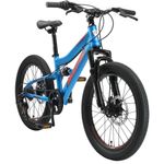 BIKESTAR Kinder Fully Mountainbike 20 Zoll ab 6 Jahre | 7 Gang Shimano, Scheibenbremsen | Blau