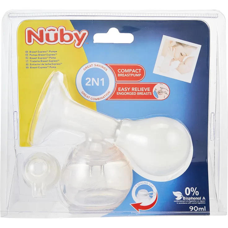 Nûby ID4802 Handmilchpumpe Express, 90ml, Weiß