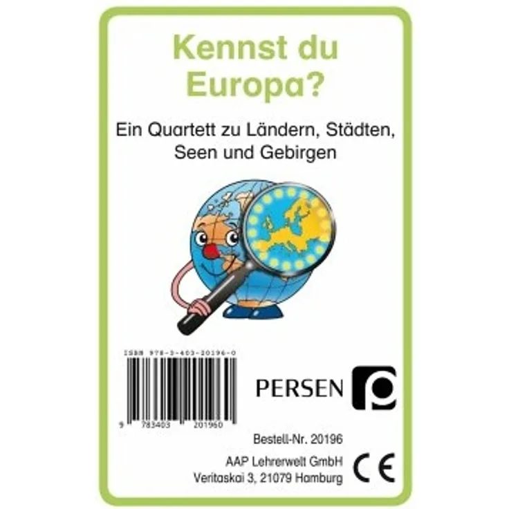 Persen Verlag 'Kennst du Europa?' Kartenspiel