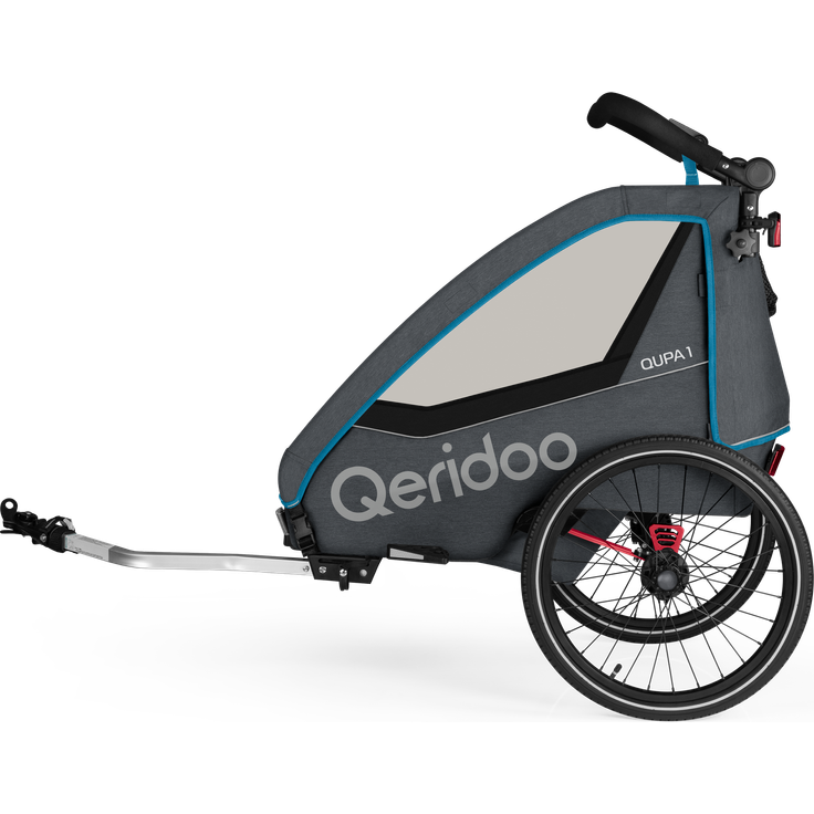 Qeridoo 'QUPA 1' Fahrradanhänger Blue 2023, 1-Sitzer mit Blattfeder-Dämpfsystem – Bild 3