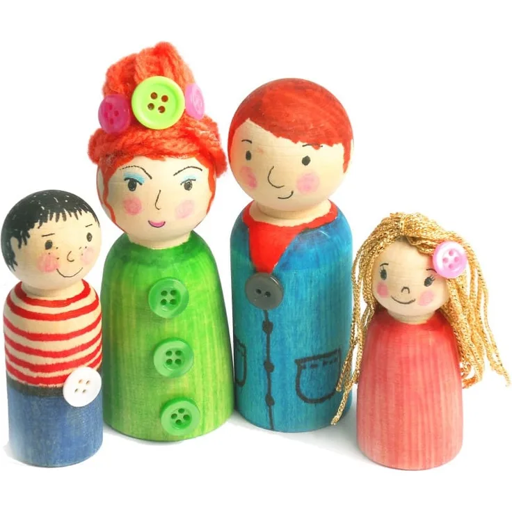 Eduplay Menschenfamilie aus Holz 8er Set