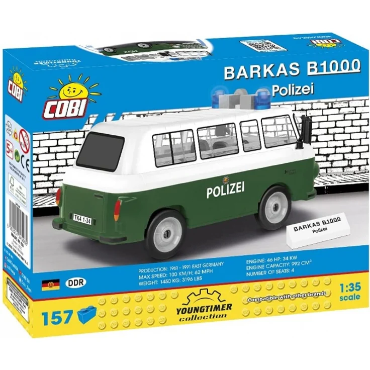Cobi 24957 Youngtimer Barkas B1000 Polizeiwagen – Bild 3