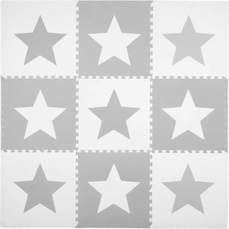 RICOKIDS Kinderspielteppich Puzzlematte Spielzeug Kälteschutz Abwaschbar Spielmatte Spielteppich Matte Schaumstoffmatte Kinderteppich Gummimatte Sterne 60x60cm 9 Stück