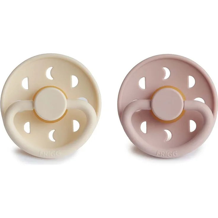 Mushie FRIGG Schnuller Moon Phase Latex 2er-Pack Blush/Cream - Größe 1