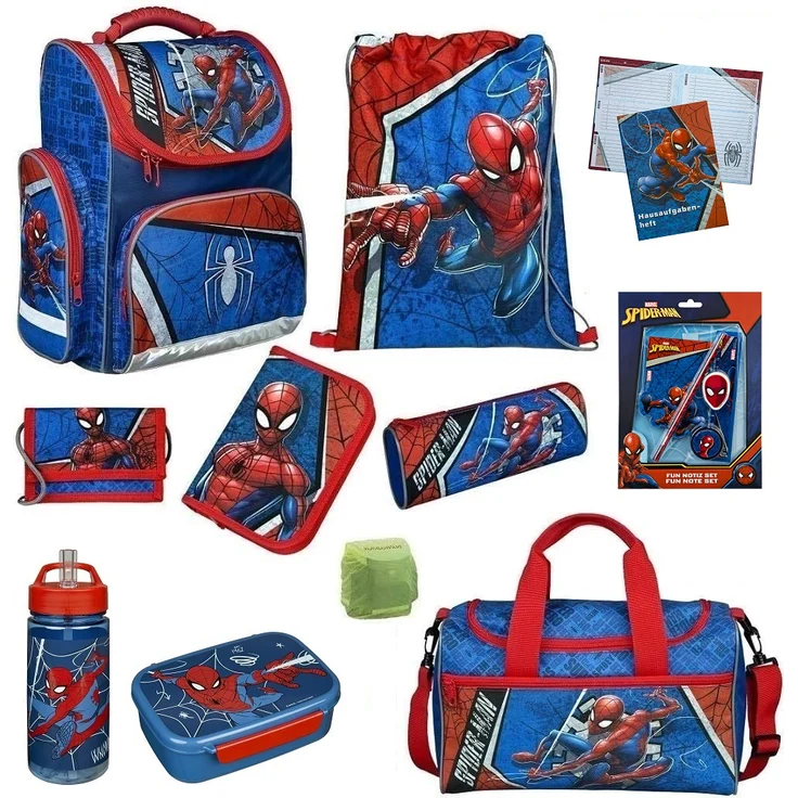 SPIDERMAN Schulranzen 1. Klasse 9-teiliges Set mit Sporttasche – Bild 6