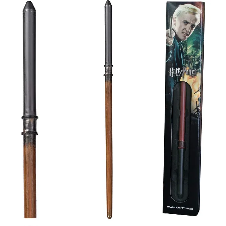 The Noble Collection - Draco Malfoy Wand In A Standard Windowed Box - 13in (34cm) Wizarding World Wand - Harry Potter Film Set Movie Props Wands