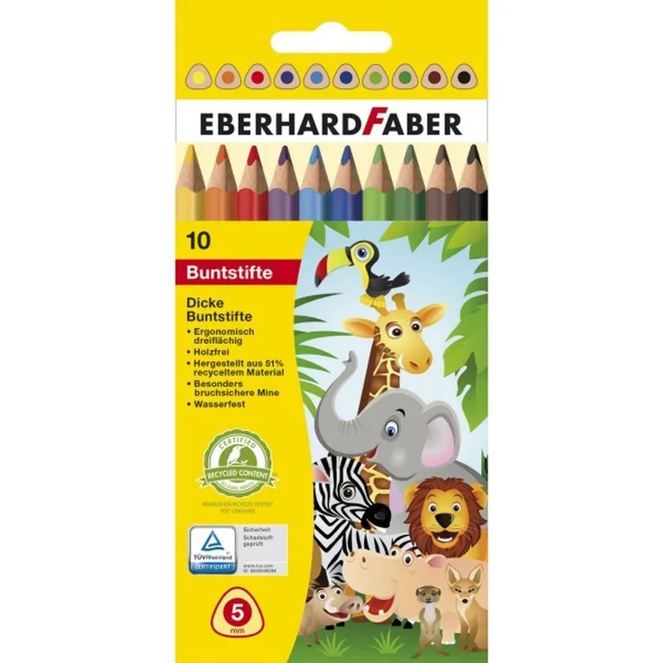 Faber Eberhard - Farbstifte dick 10er-Set bunt sortiert