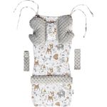 Universal Sitzauflage Kinderwagen & Buggys Sitzeinglage Kinderwagendecke 5tgl Gurtpolster + Spielbogen Kinderwagenset MINKY Baumwolle Medi Partners (REH mit Grauer Minky)…