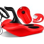 KESSER® Bob Schneebob Alpina Mit LED Licht inkl. Zugseil Schlitten Rodelschlitten Kinderschlitten Zipfelbob Kunststoffrodel Stabil für Kinder & Erwachsene Schneesport Winter Sports ZIPFEL Schlitten Rot