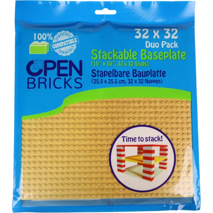 Open Bricks Baseplate 32x32 desert sand [Duo Pack]