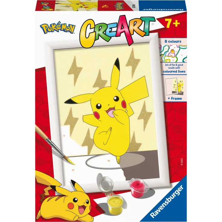 Ravensburger CreArt Pokemon-Zahlen für Kinder – Malerei Kunst und Bastelsets für Kinder ab 7 Jahren – Ostergeschenke