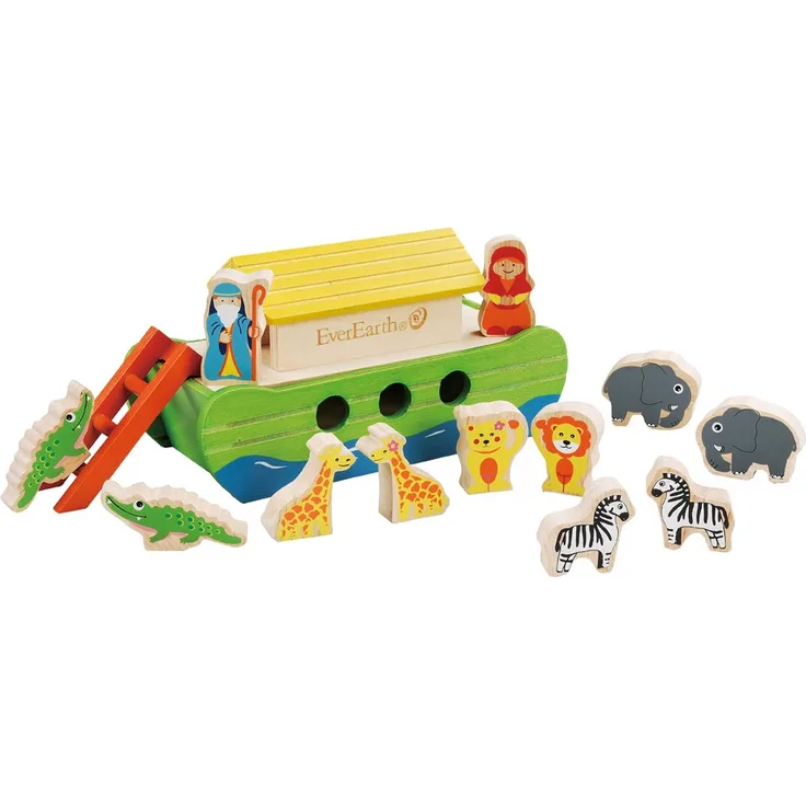Everearth spielgarnitur Arche Noah 20 x 10 cm Holz 15-teilig