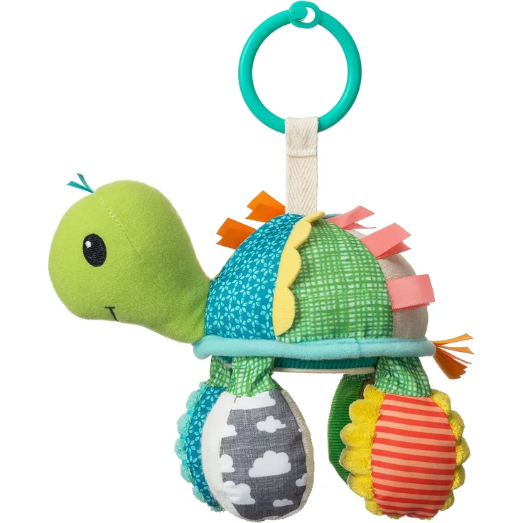 Infantino Go Gaga Turtle Mirror Pal, einfach am Autositz oder Kinderwagen zu befestigen, sensorisches Spielzeug für Neugeborene und Babys, Spiegel-Spielzeug, Motorikspielzeug