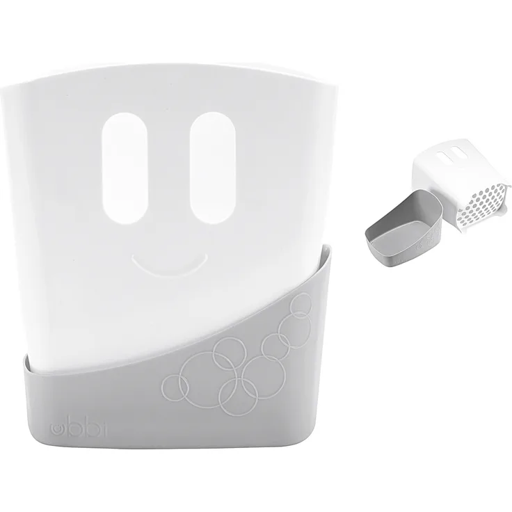 UBBI Auffangbehälter für Badespielzeug 24x18x25cm weiß/ grau - Preisvergleich