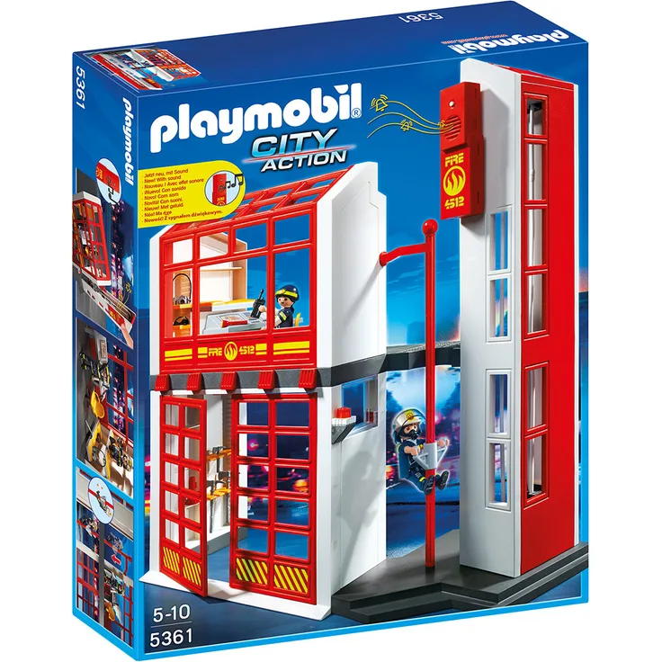 PLAYMOBIL - Feuerwehrstation mit Alarm 5361