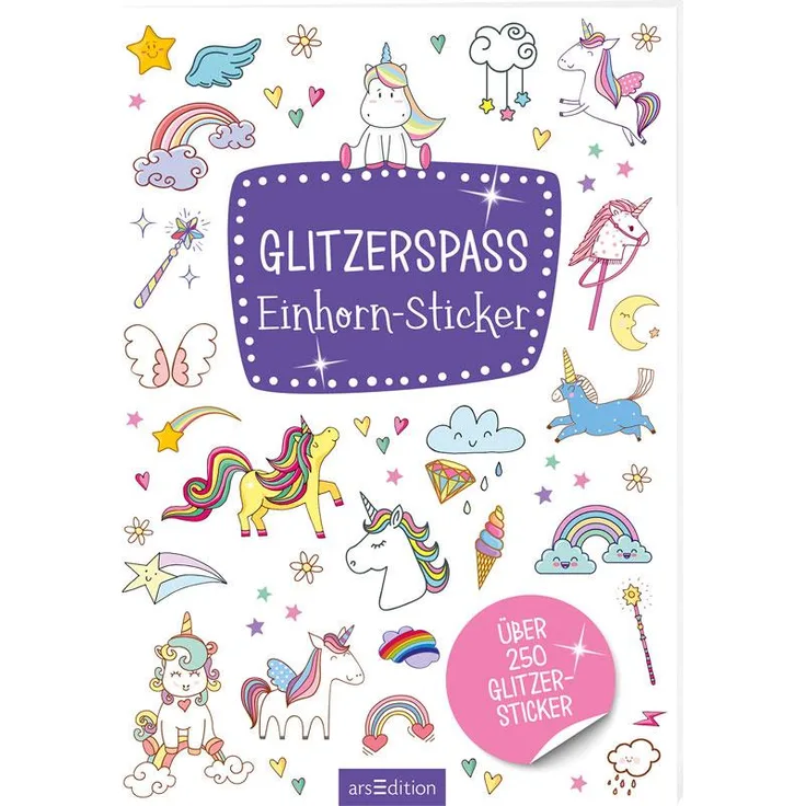 Glitzerspaß – Einhorn 250 Sticker