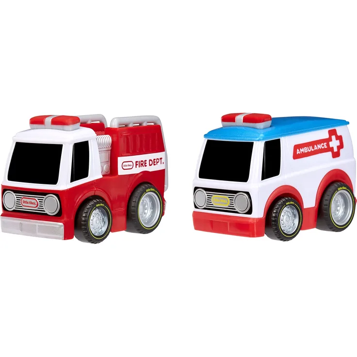 little tikes My First Cars Crazy Fast Cars - RACIN' Responders 2er-Pack - Notfall-Aufziehautos - 15 m Reichweite - Realistisches Design - Fördert die Fantasie - Für Kinder ab 2 Jahren