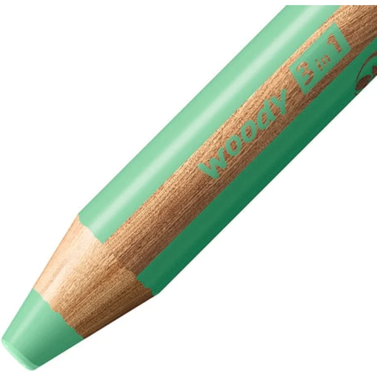 Buntstift, Wasserfarbe & Wachsmalkreide - STABILO woody 3 in 1 - Einzelstift - pastellgrün – Bild 2