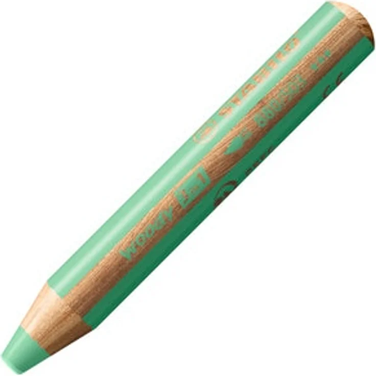 Buntstift, Wasserfarbe & Wachsmalkreide - STABILO woody 3 in 1 - Einzelstift - pastellgrün – Bild 1