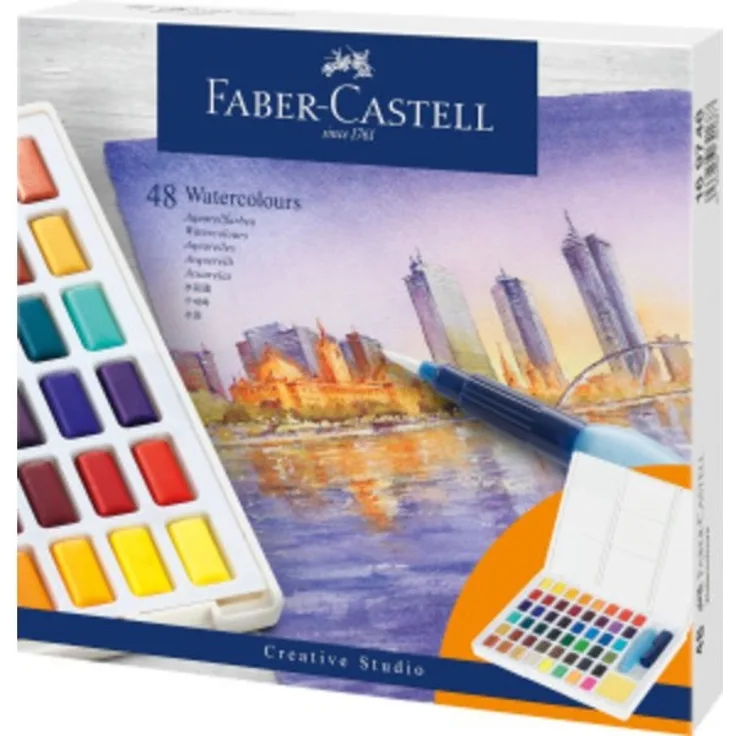 Faber-Castell Aquarellfarben in Näpfchen, 48er Etui