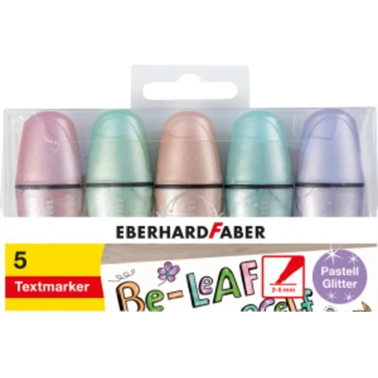 Mini Highlighter Glitzer pastell 5er Etui - EBER 551409