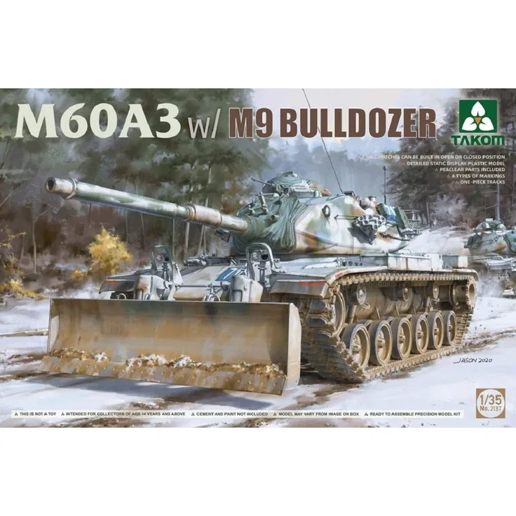 TAKOM TAK2137 – M60A3 mit M9 Bulldozer Aufsatz – Maßstab 1/35 Kunststoff Kit