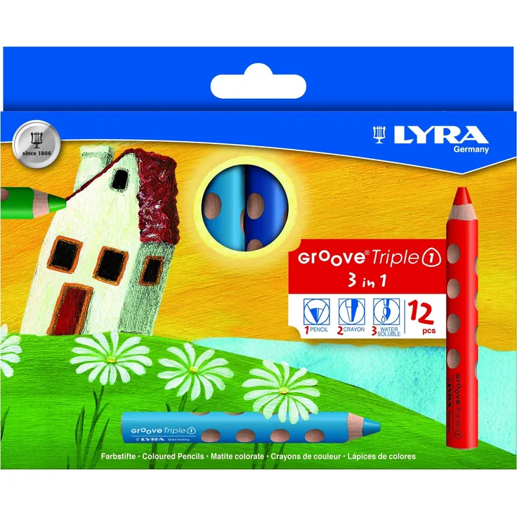 LYRA Groove Triple I Kartonetui mit 12 Farbstiften Sortiert