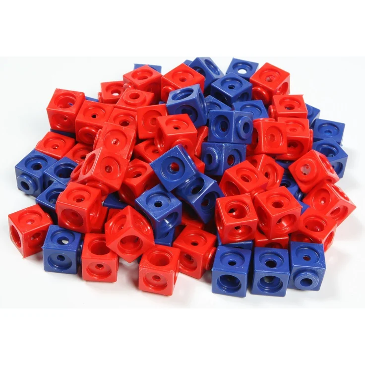 100 Steckwürfel rot/blau 1,7 cm – Bild 2