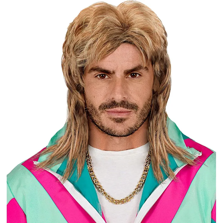 TK Gruppe Timo Klingler Vokuhila Assi Perücke Herren als Accessoire Vokuhila Kostüm zu Retro neon 80er 90er Outfit Fasching & Karneval - Preisvergleich