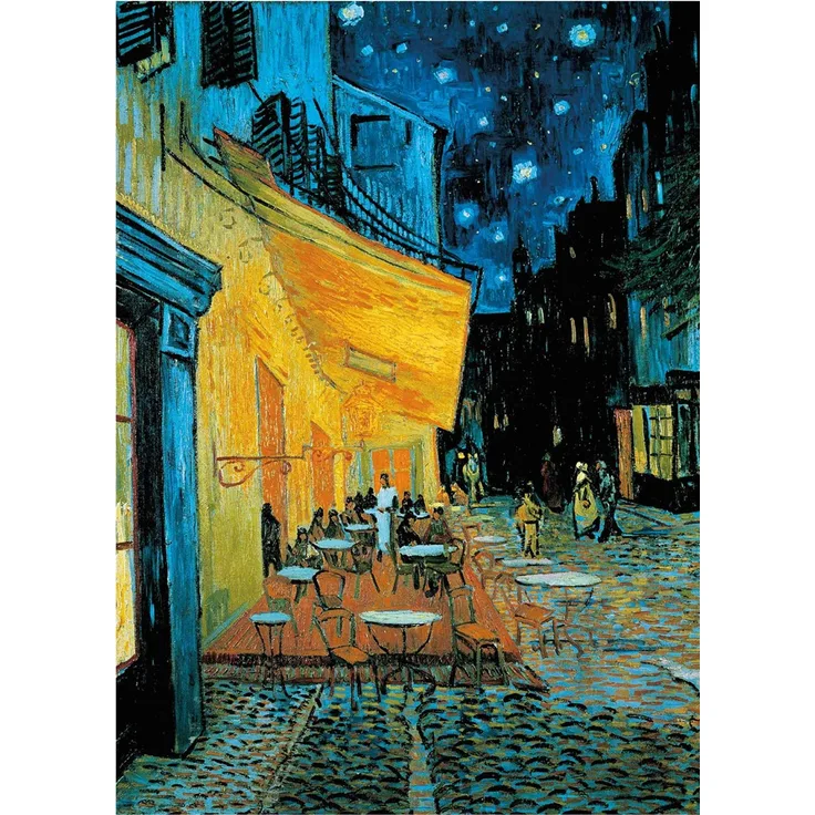 Puzzle 1000 Teile Erwachsene Café-Terrasse bei Nacht von Vincent Van Gogh 70 x 50 cm Puzzles für Erwachsene Klassische Puzzles 1000 Teile Erwachsene Van Gogh Puzzles Schwer Erwachsene Kinder